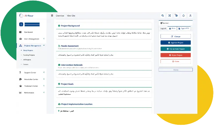 Al-Noor Charity Association screenshot illustrating the The Results & Digital Impact phase by Ibex